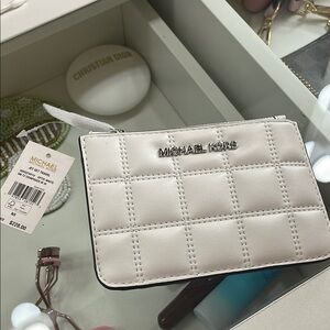 Michael Kors White Quilted Clutch